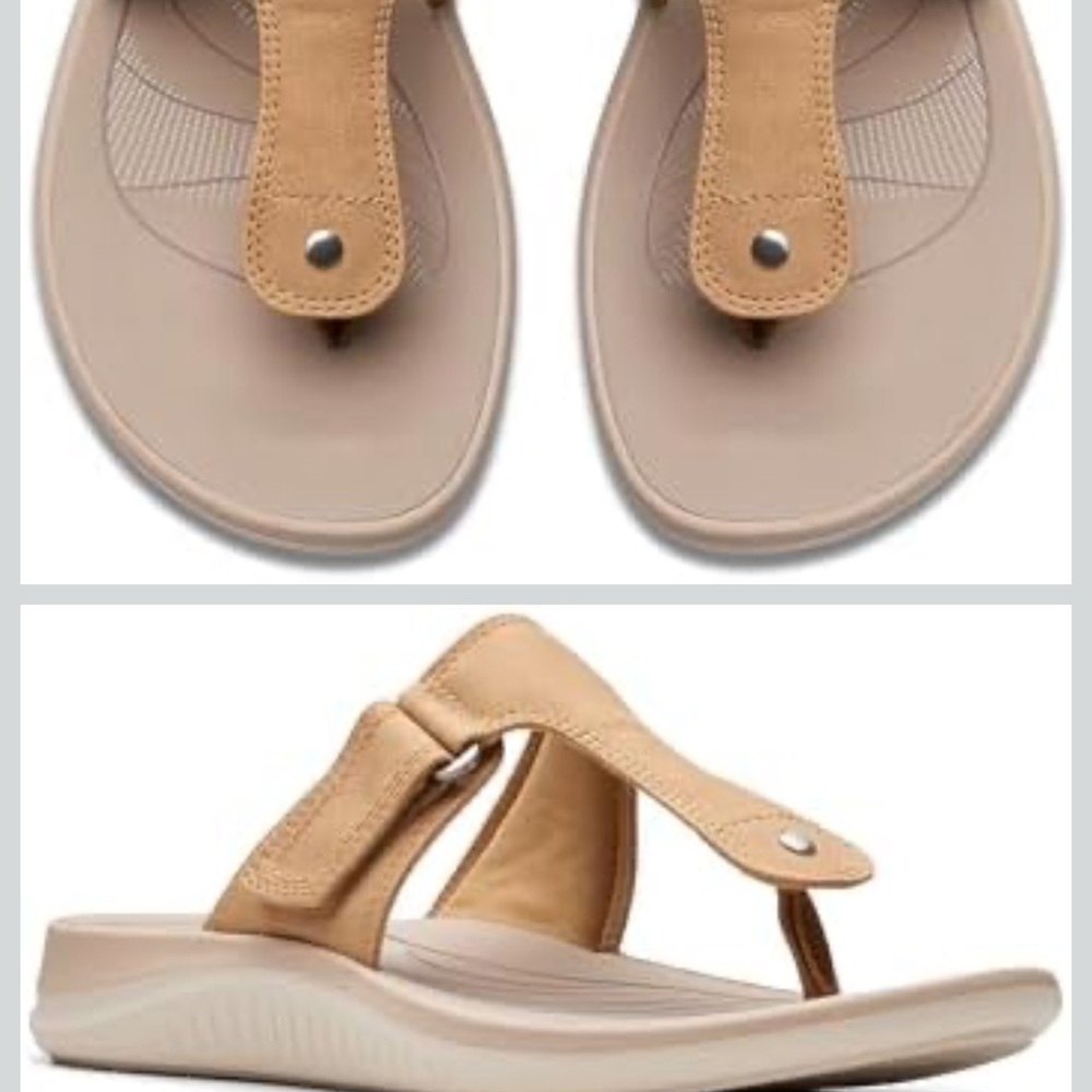 Cloudsteppers by Clarks Women's Tan Thong Sandals